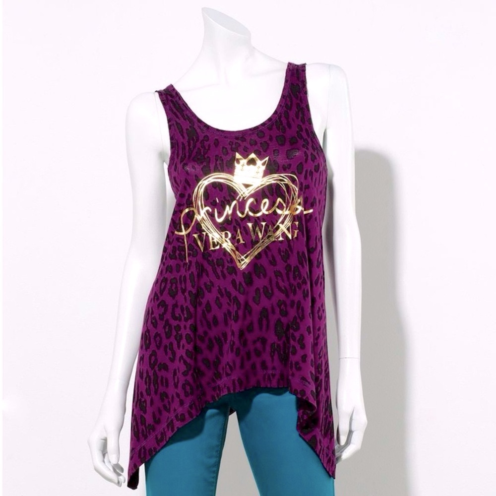 𝐕𝐄𝐑𝐀 𝐖𝐀𝐍𝐆 | PURPLE AND BLACK CHEETAH PRINT RACERBACK TANK TOP